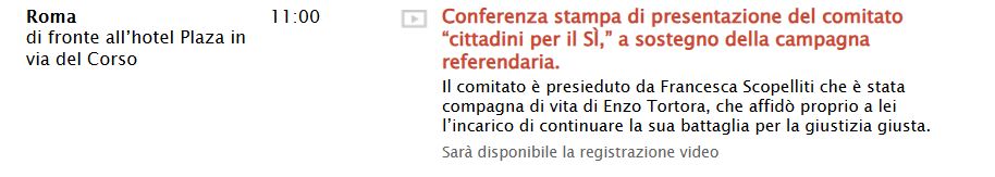 Conferenza stampa di presentazione del comitato “cittadini per il SÌ,” a sostegno della campagna referendaria.